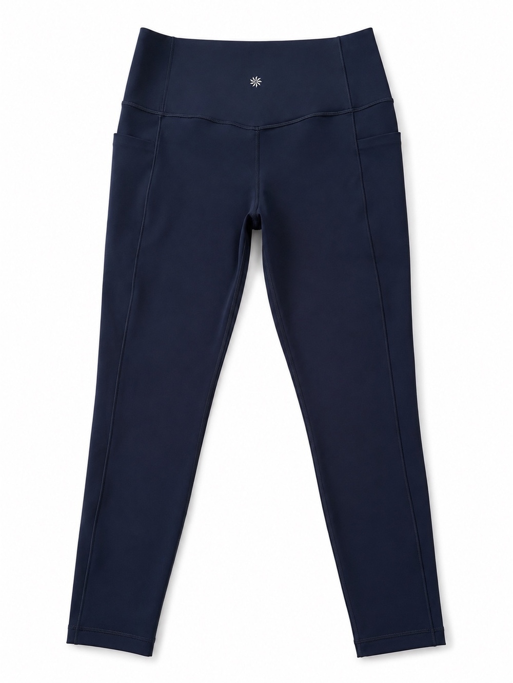 Athleta Salutation Stash 7/8 Tight Leggings Medium Navy Blue Pockets